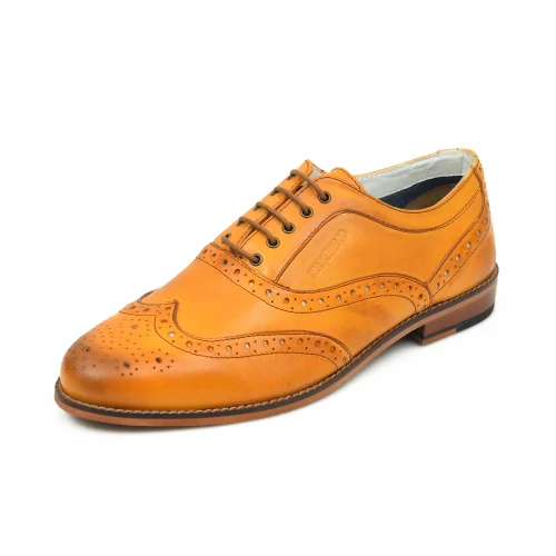 MEN TAN FORMAL LEATHER SHOES